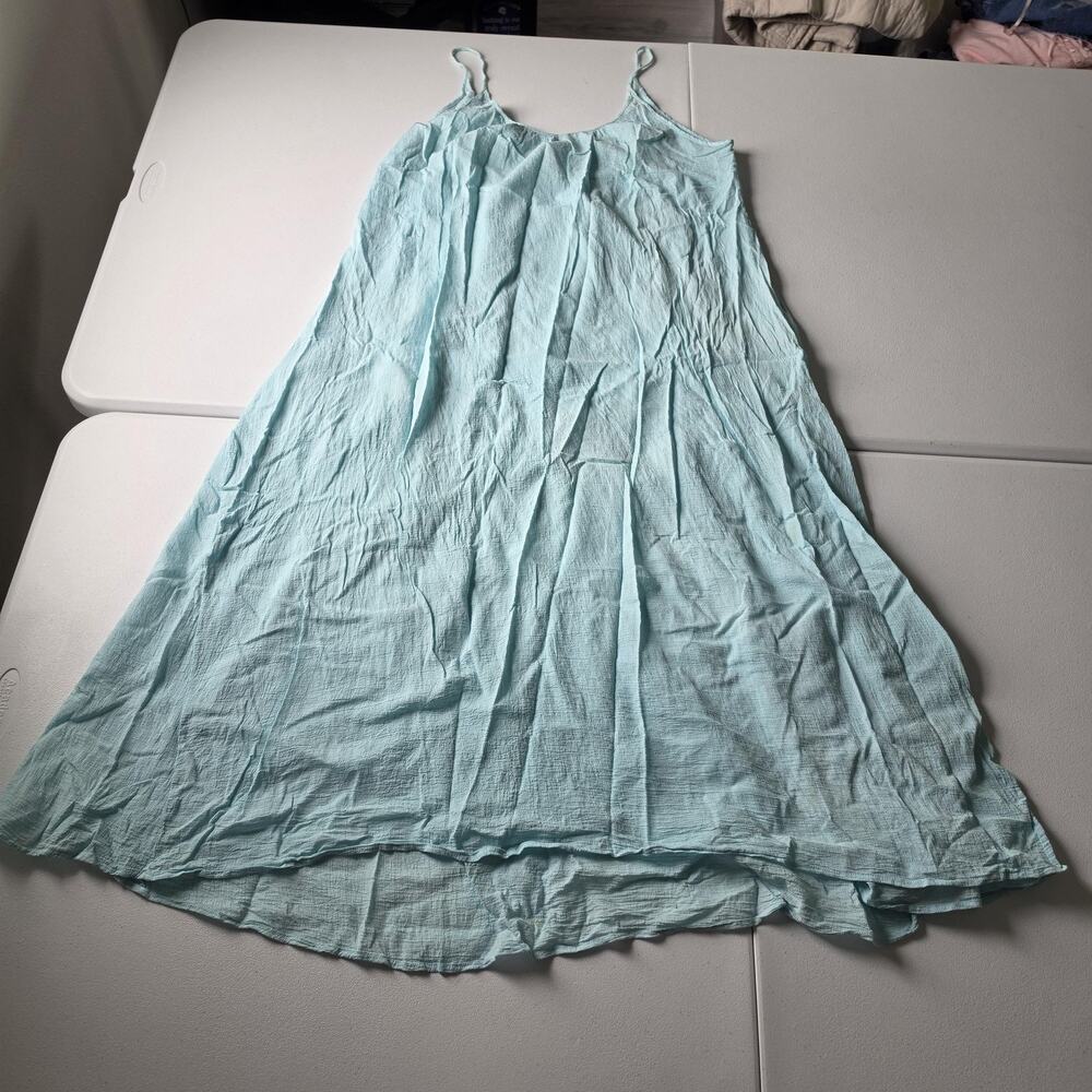 9seed Dress Womens One Size Blue Cotton Gauze Maxi Sundress Beach Resort